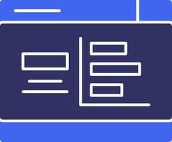 bar Diagram fast två Färg ikon vektor
