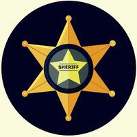 Sheriff Abzeichen Symbol Clip Art isoliert Vektor Illustration