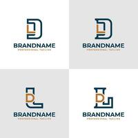 elegant Briefe dl und ld Monogramm Logo vektor