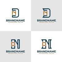 elegant Briefe dn und nd Monogramm Logo, geeignet zum Geschäft mit nd oder dn Initialen vektor