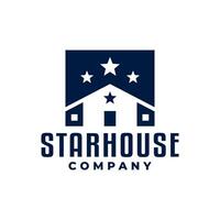 illustration av en hus med en stjärna. logotyp för verklig egendom företag. hus vektor logotyp mall.
