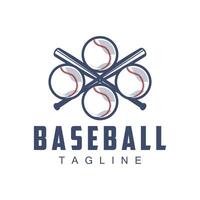 modern Vektor Baseball Logo Baseball weicher Ball Sport einfach Schläger und Ball Vorlage Illustration