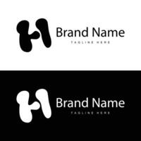 alfabet brev h första logotyp design enkel produkt varumärke mall vektor