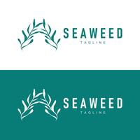 Seetang Logo Design unter Wasser Pflanze Illustration Vorlage vektor