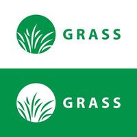 Bauernhof Illustration Grün Gras Logo Design einfach natürlich Gras Vektor Vorlage