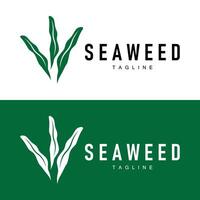 Seetang Logo Design unter Wasser Pflanze Illustration Vorlage vektor