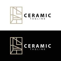 Fußboden Logo Design zum Zuhause Keramik Dekoration mit minimalistisch abstrakt Formen, Vektor Schablone Illustration
