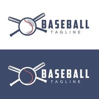 modern vektor baseboll logotyp baseboll mjuk boll sport enkel fladdermus och boll mall illustration
