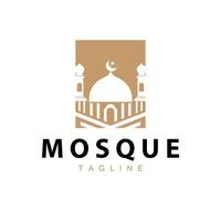 schwarz Silhouette Design von islamisch Platz von Anbetung einfach modern minimalistisch Moschee Logo Vorlage vektor