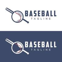 modern vektor baseboll logotyp baseboll mjuk boll sport enkel fladdermus och boll mall illustration