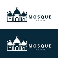 schwarz Silhouette Design von islamisch Platz von Anbetung einfach modern minimalistisch Moschee Logo Vorlage vektor