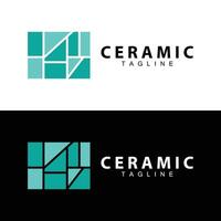 golv logotyp design för Hem keramisk dekoration med minimalistisk abstrakt former, vektor mall illustration