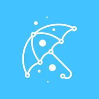 regnet Regenschirm Technologie Linie Stil einfach minimalistisch Logo Design Vektor Symbol Illustration
