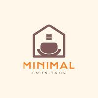 Sessel Innere Möbel Haus modern minimalistisch einfach Logo Design Vektor Symbol Illustration