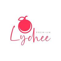 frisch Obst Litschi Kreis modern einfach minimal bunt Logo Design Vektor Symbol Illustration