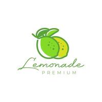 frisch Obst Limonade Orange modern bunt Linie Stil Logo Design Vektor Symbol Illustration