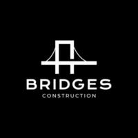 Kabel blieb Brücke Konstruktion Gebäude einfach minimal Linie Stil sauber eben Logo Design Vektor Symbol Illustration