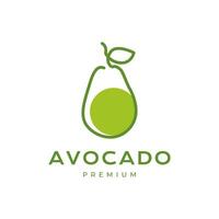 Obst frisch Avocado Linie Stil modern minimal bunt Logo Design Vektor Symbol Illustration