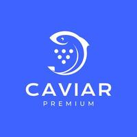 kaviar rom fisk mat modern smak näring cirkel form modern minimal rena logotyp design vektor ikon illustration