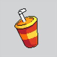 Pixel Kunst Illustration Limonade trinken. pixelig Kino Limonade. Kino Limonade trinken pixelig zum das Pixel Kunst Spiel und Symbol zum Webseite und Video Spiel. alt Schule retro. vektor