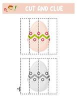 skära och lim. påsk ägg. pedagogisk spel för barn vektor