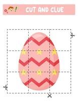 skära och lim. påsk ägg. pedagogisk spel för barn vektor