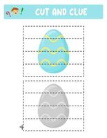 skära och lim. påsk ägg. pedagogisk spel för barn vektor