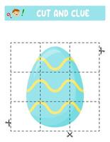 skära och lim. påsk ägg. pedagogisk spel för barn vektor
