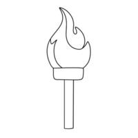 Hand gezeichnet Gekritzel Fackel Flamme Symbol. Gliederung Familie Clip Art. Hand gezeichnet Vektor Kunst.