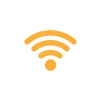 Orange W-lan Signal Symbol Vektor, kabellos Internet Zeichen isoliert auf Weiß Hintergrund, eben Stil, Vektor Illustration