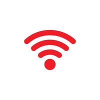 röd wiFi signal ikon vektor, trådlös internet tecken isolerat på vit bakgrund, platt stil, vektor illustration