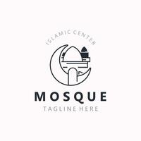 Moschee Logo Design, einfach islamisch die Architektur, Emblem Symbol islamisch Center Vektor Vorlage