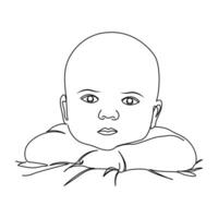 kontinuierlich Linie Zeichnung von süß wenig Baby Vektor Illustration Design.