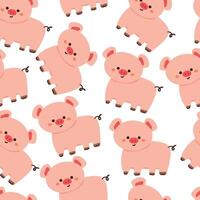 sömlös mönster tecknad serie grisar. söt djur- tapet illustration för gåva slå in papper vektor