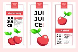 körsbär juice märka design. lämplig för dryck, flaska, förpackning, klistermärken, och produkt förpackning vektor