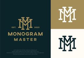 mm Monogramm Initiale Brief Logo Design vektor