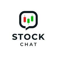 chatt bubbla med stock Diagram ljusstake ikon app logotyp design vektor