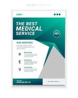 medizinisch Gesundheitswesen Mehrzweck Flyer und Klinik Design oder Broschüre Startseite Vorlage vektor