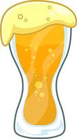Karikatur Glas kalt Bier mit Schaum. Vektor Hand gezeichnet Illustration isoliert auf transparent Hintergrund