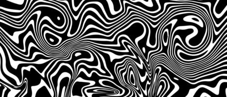 schwarz und Weiß verflüssigen Linien abstrakt Hintergrund mit Welligkeit bewirken Design vektor