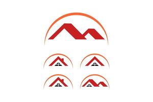 einstellen Vektor Haus Dächer Logo Weiß Hintergrund