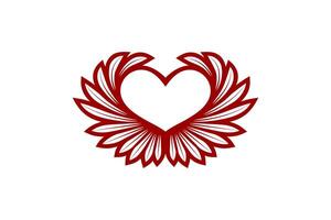 Vektor Illustration von rot Herz mit Flügel auf Weiß Hintergrund