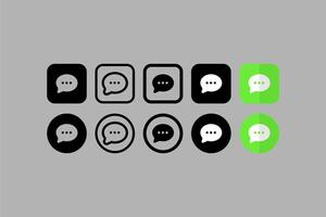 vektor uppsättning ui design ikoner chatt kommunikation grå bakgrund