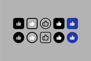 einstellen Vektor ui Design Symbole Hand mögen Daumen oben grau Hintergrund