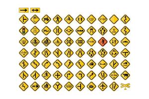 einstellen Vektor der Verkehr Verordnung Zeichen Zeichen Weiß Hintergrund