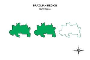uppsättning vektor Karta av de nordlig område av Brasilien på vit bakgrund