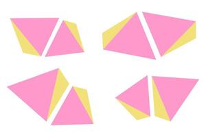 uppsättning vektor geometrisk form triangel tre dimensionell vit bakgrund