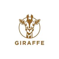 ai genererad färgad giraff huvud och nacke logo.isolerad begrepp vektor djur- med giraff djur- ansikte i enkel stil.