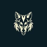 ai generiert Luxus Wolf Kopf Logo Vorlage Maskottchen symbolabstrakt zum Vektor Jahrgang Design Element