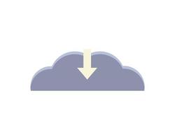 Cloud-Computing-Technologie Datensymbol weißer Hintergrund vektor